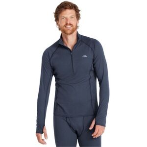 L.L. Bean Men’s Black Half-Zip long sleeve black Pullover base layer large EUC